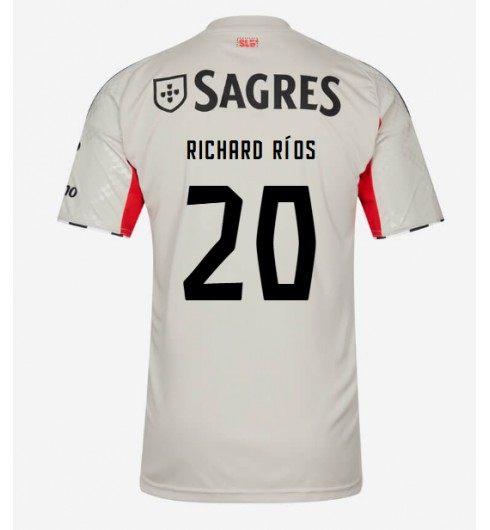 Moške Nogometnih dresov Benfica Richard Rios #20 Gostujoči 2025-26 Kratki rokavi Moške Nogometnih dresov Benfica Richard Rios #20 Gostujoči 2025-26 Kratki rokavi